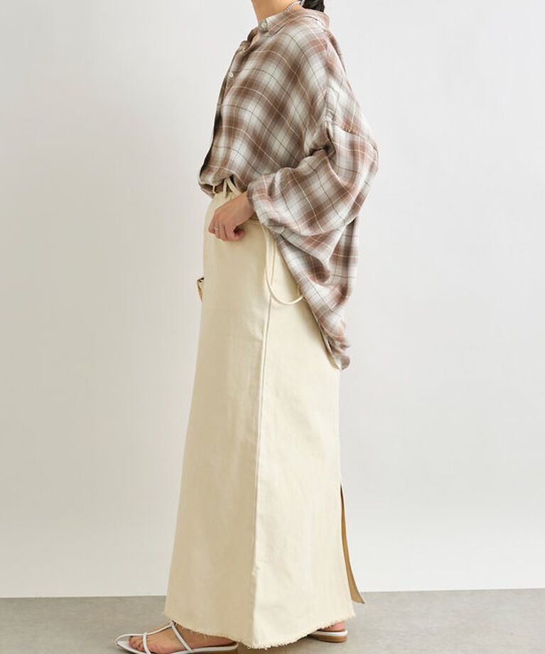  「【MONN.:.(モン)】LOOSE DENIM SKIRT」|スカート|