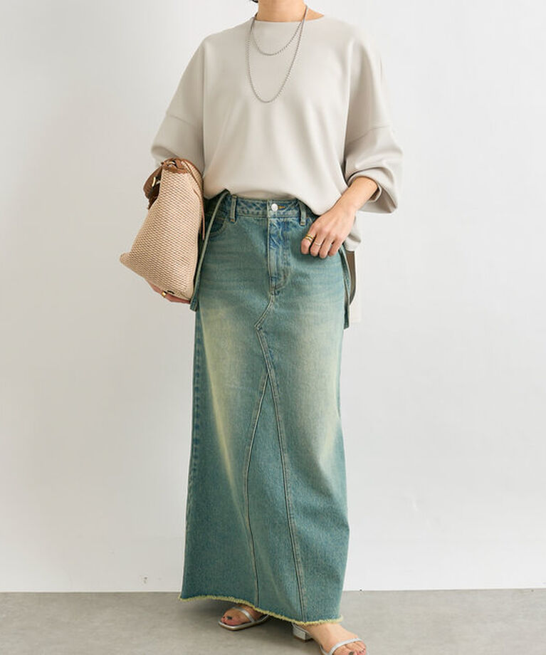  「【MONN.:.(モン)】LOOSE DENIM SKIRT」|スカート|