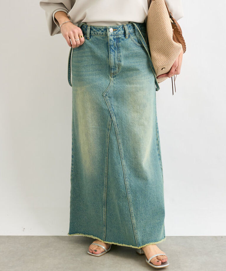  「【MONN.:.(モン)】LOOSE DENIM SKIRT」|スカート|