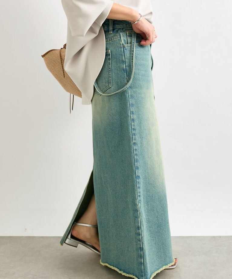  「【MONN.:.(モン)】LOOSE DENIM SKIRT」|スカート|