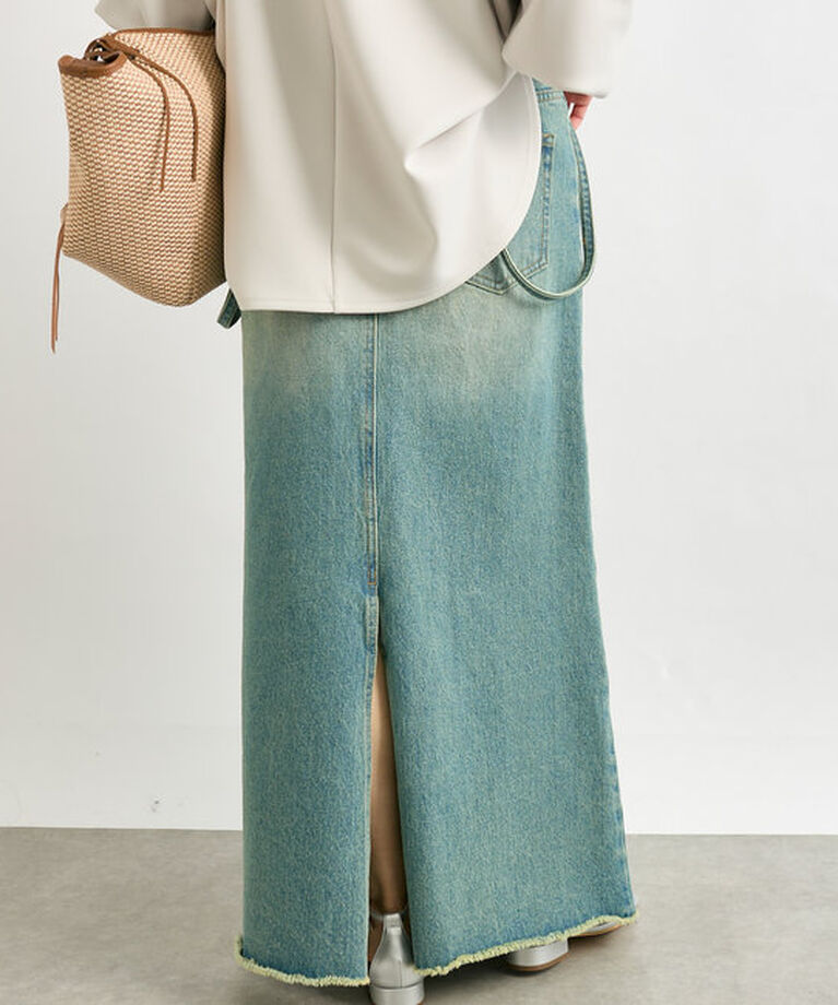  「【MONN.:.(モン)】LOOSE DENIM SKIRT」|スカート|