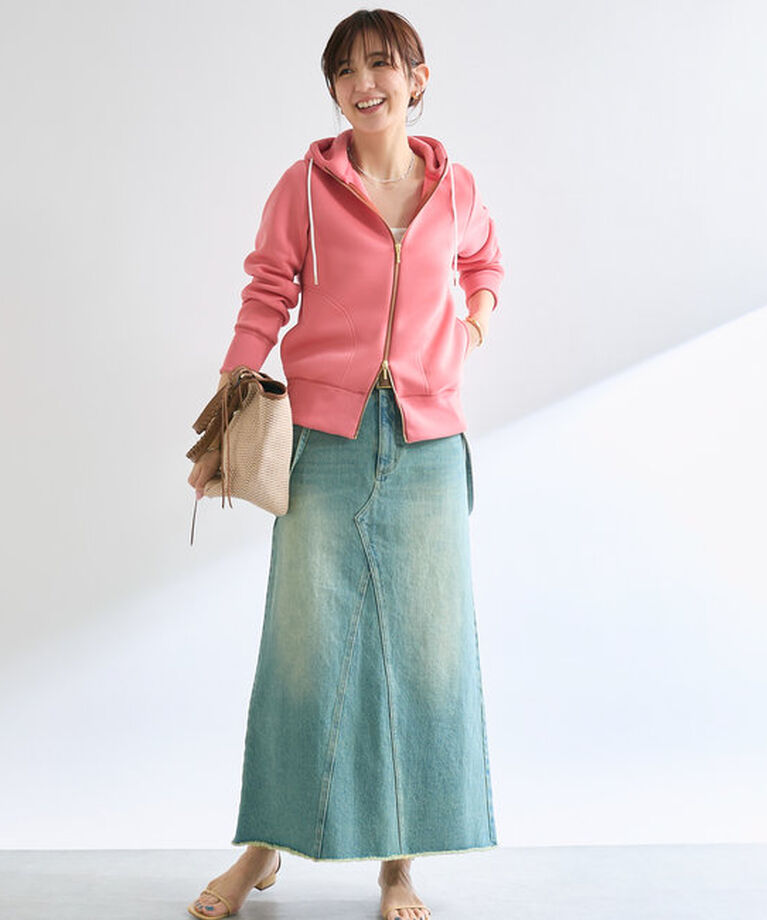  「【MONN.:.(モン)】LOOSE DENIM SKIRT」|スカート|