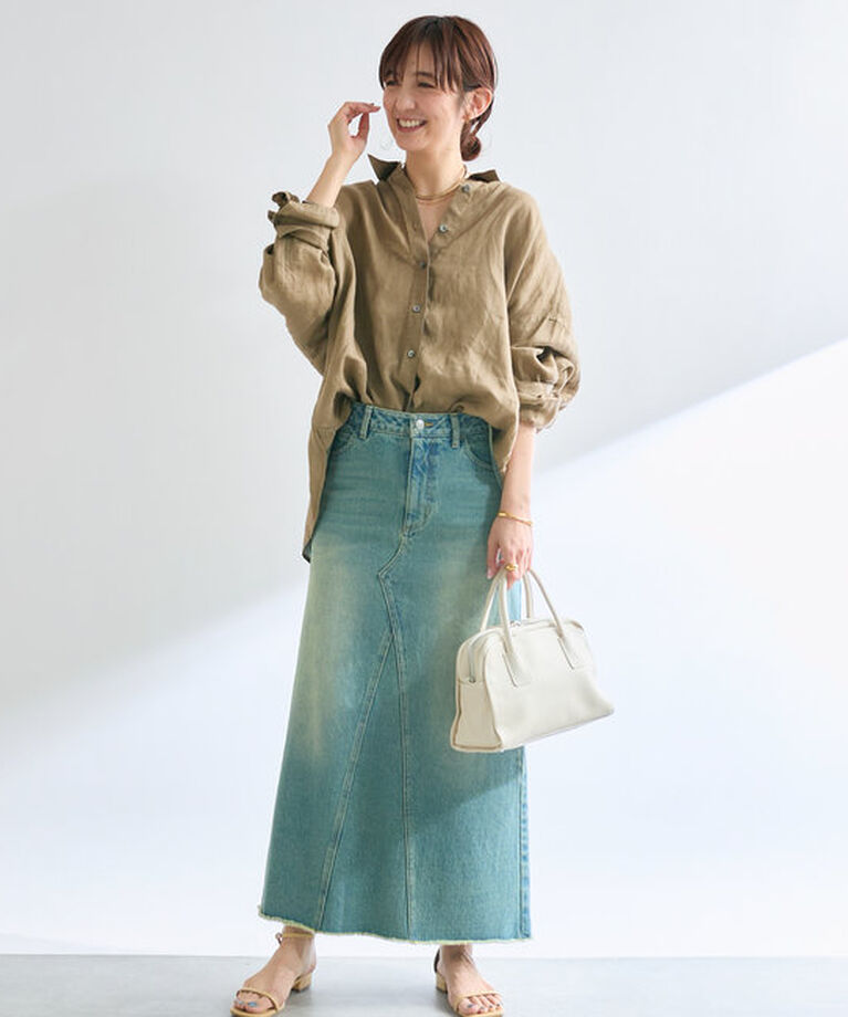  「【MONN.:.(モン)】LOOSE DENIM SKIRT」|スカート|