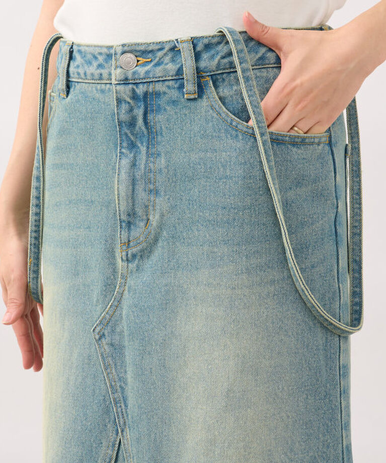  「【MONN.:.(モン)】LOOSE DENIM SKIRT」|スカート|