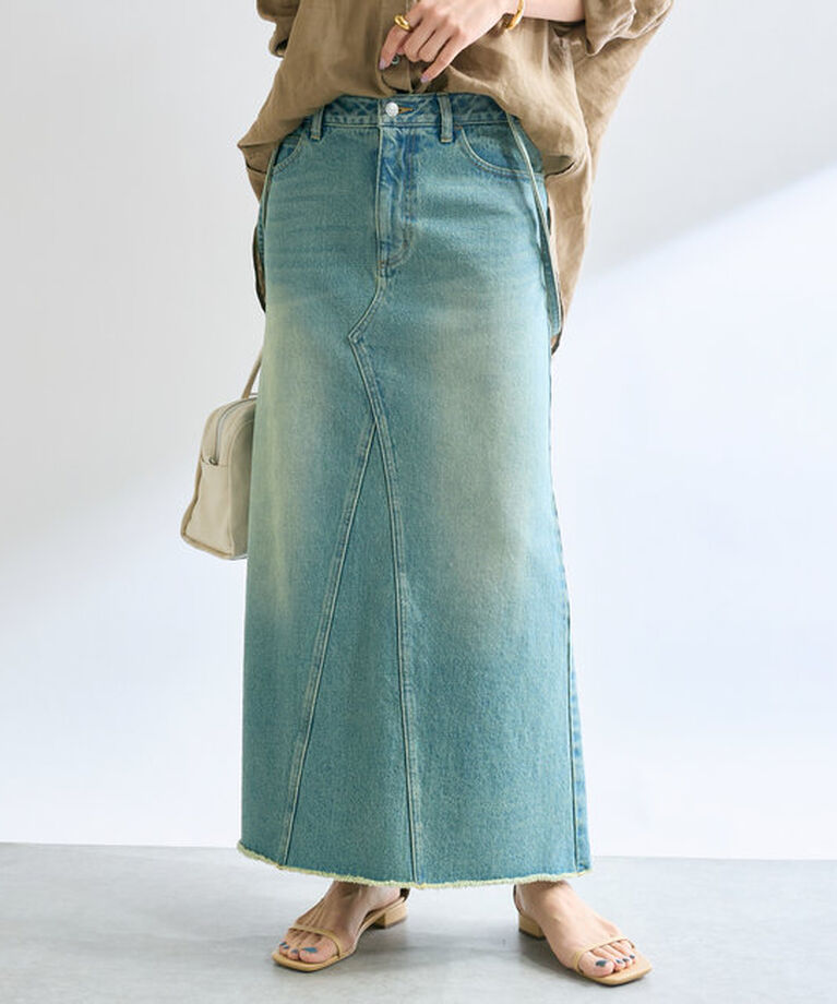  「【MONN.:.(モン)】LOOSE DENIM SKIRT」|スカート|
