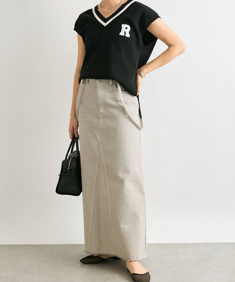  「【MONN.:.(モン)】LOOSE DENIM SKIRT」|スカート|
