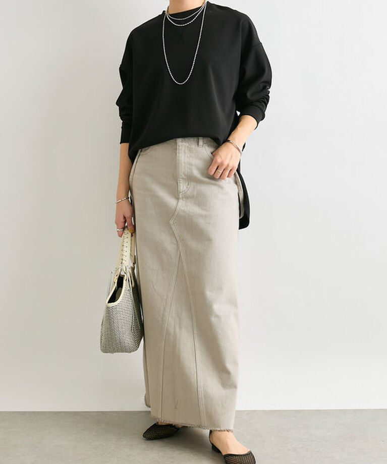  「【MONN.:.(モン)】LOOSE DENIM SKIRT」|スカート|