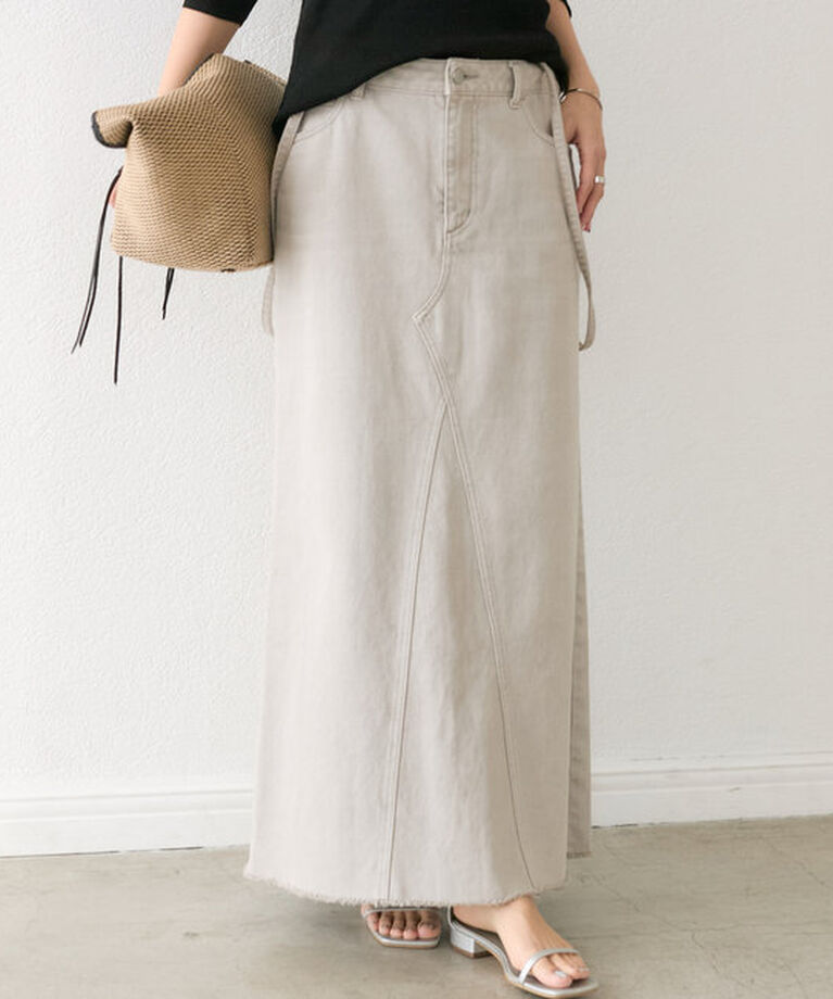  「【MONN.:.(モン)】LOOSE DENIM SKIRT」|スカート|