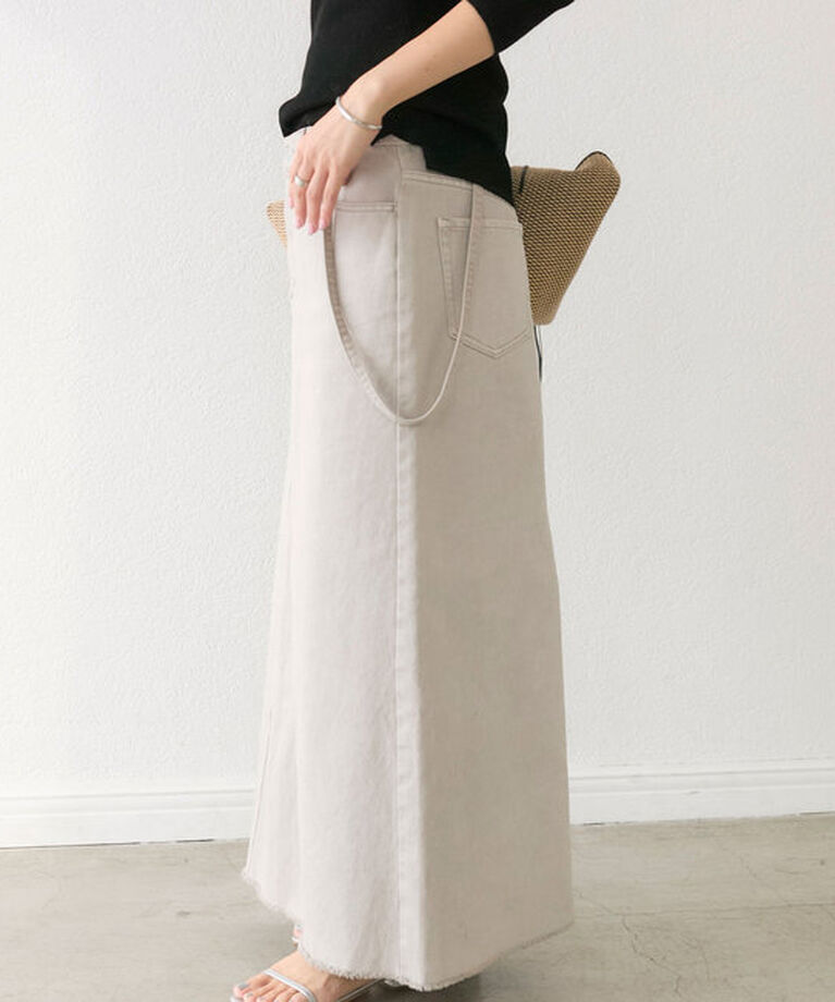  「【MONN.:.(モン)】LOOSE DENIM SKIRT」|スカート|