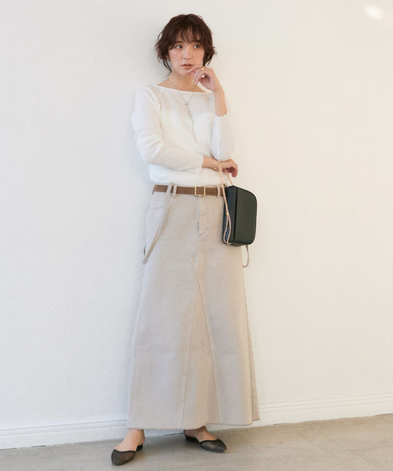  「【MONN.:.(モン)】LOOSE DENIM SKIRT」|スカート|