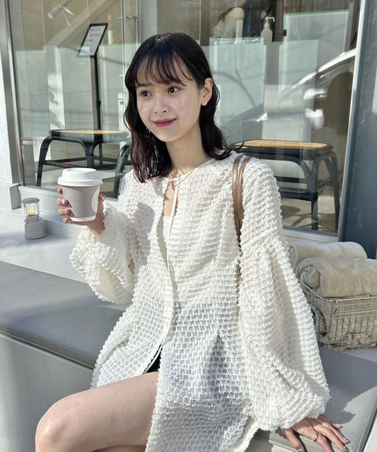  「フリンジシェイプチュニック」|シャツ・ブラウス|オフホワイト
