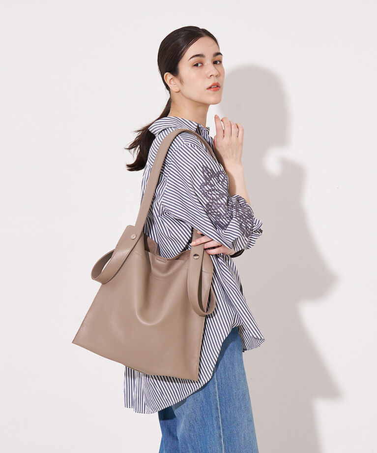 collex「【WEB限定】【BEAURE/ヴュレ】カウレザー 2WAY ハンドル トートバッ」|トートバッグ|ベージュ