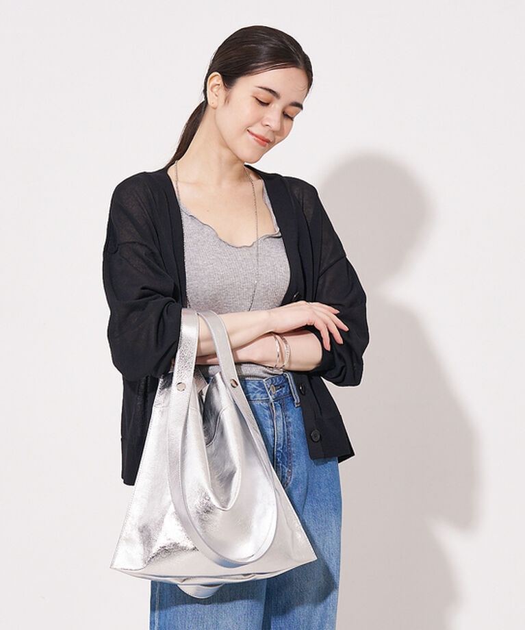 collex「【WEB限定】【BEAURE/ヴュレ】カウレザー 2WAY ハンドル トートバッ」|トートバッグ|シルバー