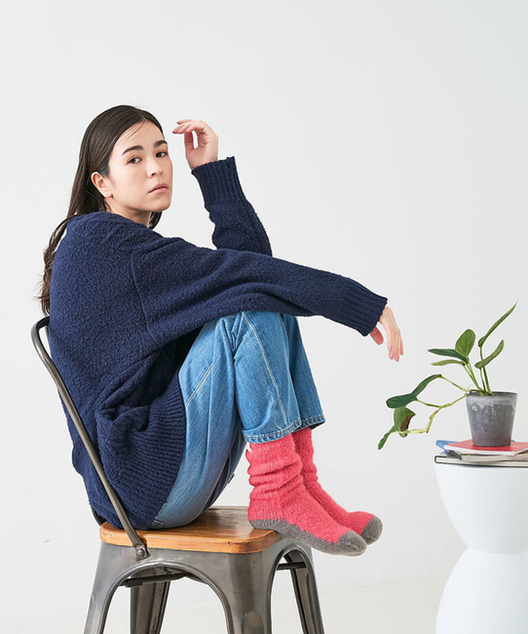 collex「【ユニセックス】バイカラーリバーシブル ルームソックス」|ソックス|
