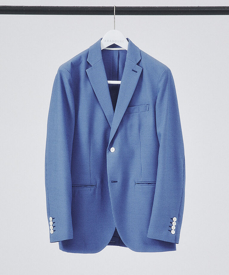 ABAHOUSE「【セットアップ対応/FLEX JACKET】クイックドライ シアサッカー ストラ」|テーラードジャケット|