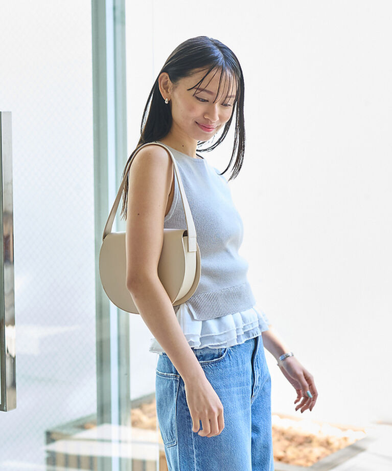 Rouge vif「【一部店舗限定】チュールコンビノースリーブプルオーバー」|ニット・セーター|