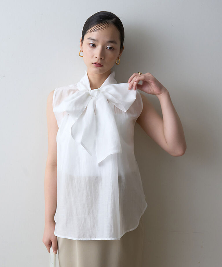 Rouge vif「【一部店舗限定】【北野百笑さん着用】2WAYリボンシアーブラウス」|シャツ・ブラウス|