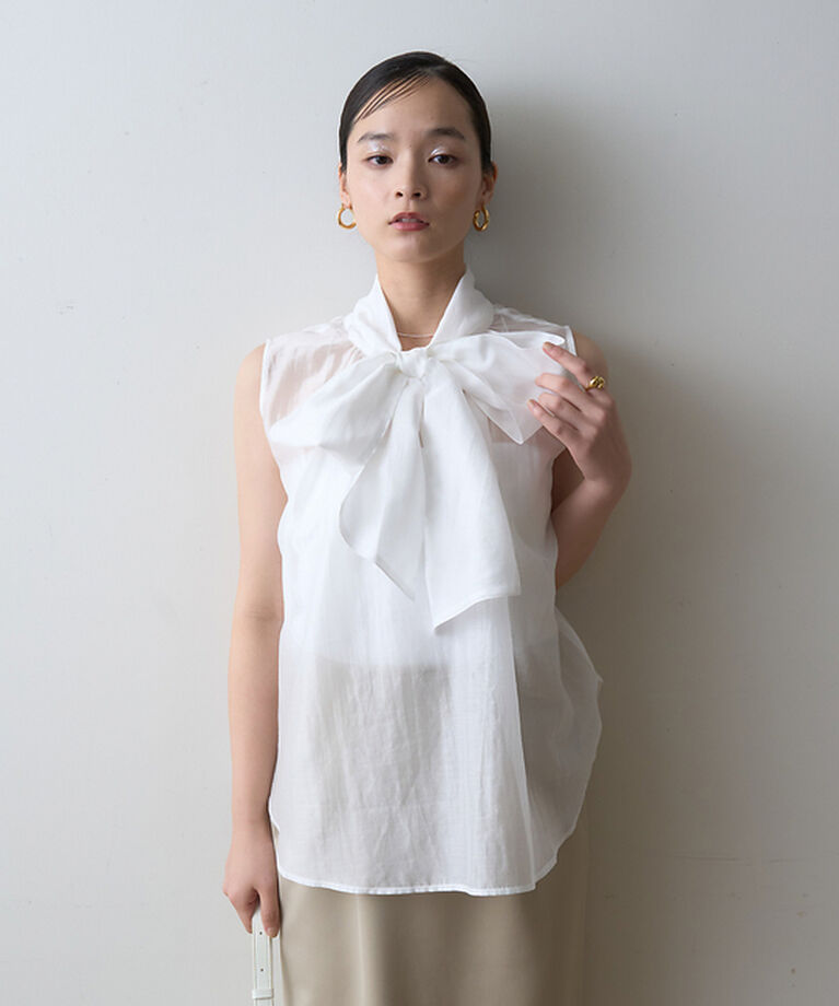Rouge vif「【一部店舗限定】【北野百笑さん着用】2WAYリボンシアーブラウス」|シャツ・ブラウス|