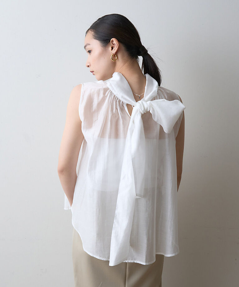 Rouge vif「【一部店舗限定】【北野百笑さん着用】2WAYリボンシアーブラウス」|シャツ・ブラウス|