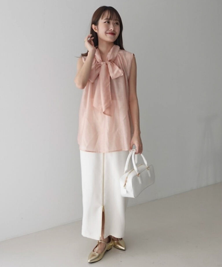 Rouge vif「【一部店舗限定】【北野百笑さん着用】2WAYリボンシアーブラウス」|シャツ・ブラウス|
