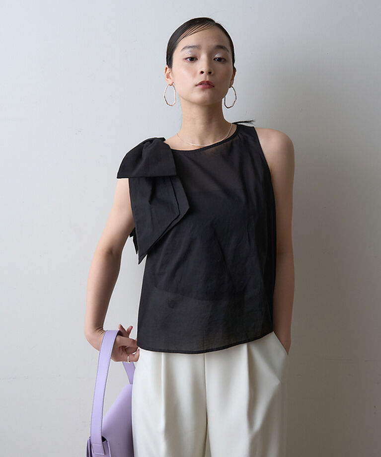 Rouge vif「【一部店舗限定】ショルダービッグリボンブラウス」|シャツ・ブラウス|