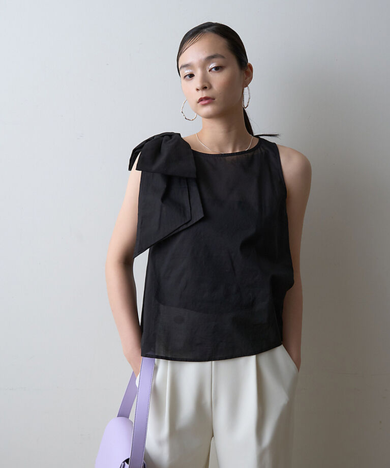 Rouge vif「【一部店舗限定】ショルダービッグリボンブラウス」|シャツ・ブラウス|