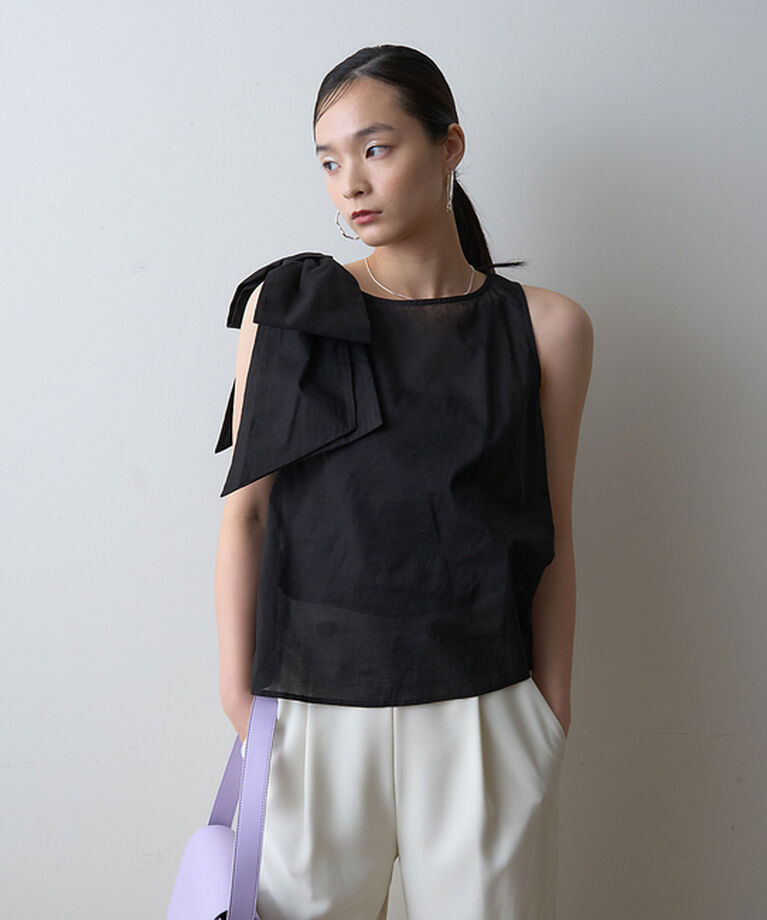 Rouge vif「【一部店舗限定】ショルダービッグリボンブラウス」|シャツ・ブラウス|