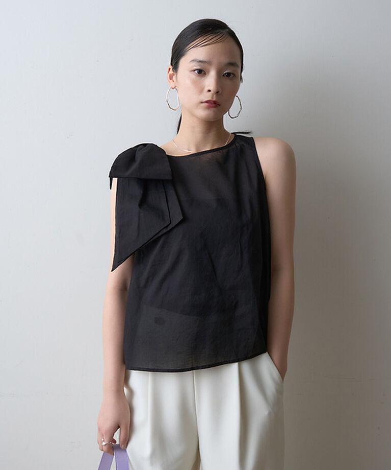 Rouge vif「【一部店舗限定】ショルダービッグリボンブラウス」|シャツ・ブラウス|