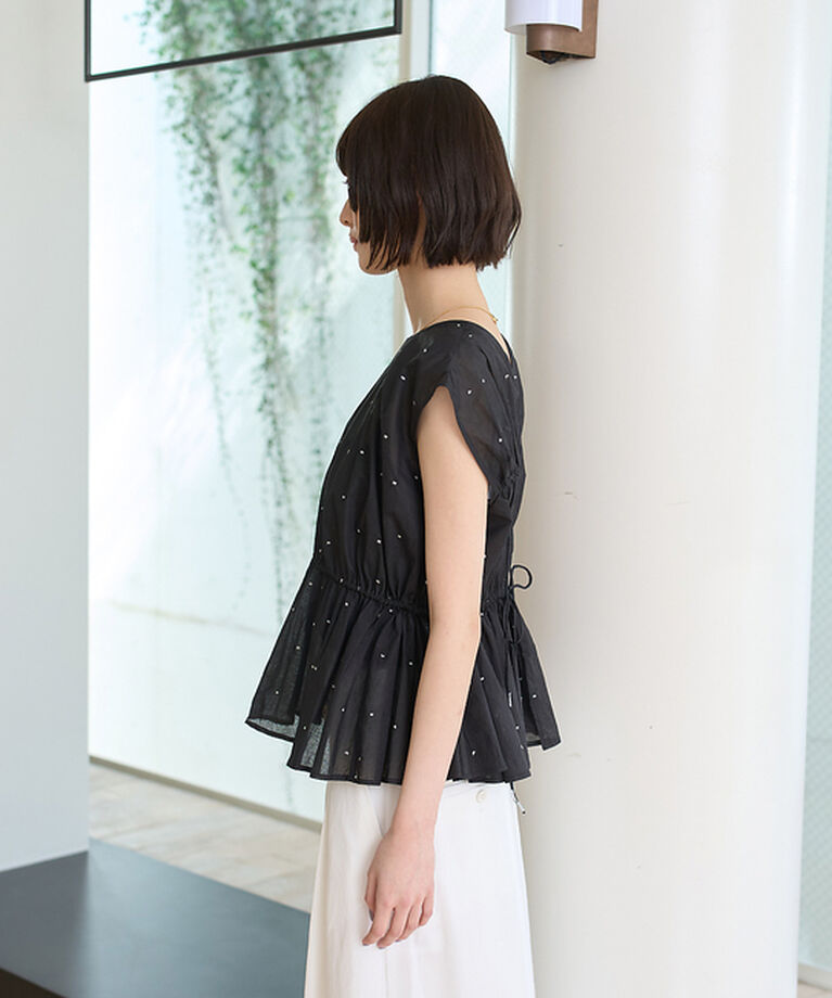 Rouge vif「シルバードット刺繍ペプラムブラウス」|シャツ・ブラウス|