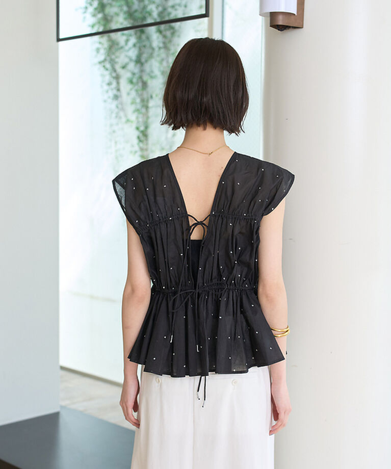Rouge vif「シルバードット刺繍ペプラムブラウス」|シャツ・ブラウス|