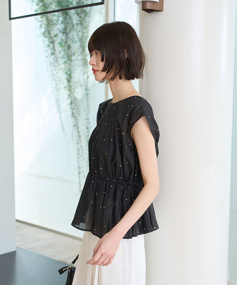 Rouge vif「シルバードット刺繍ペプラムブラウス」|シャツ・ブラウス|