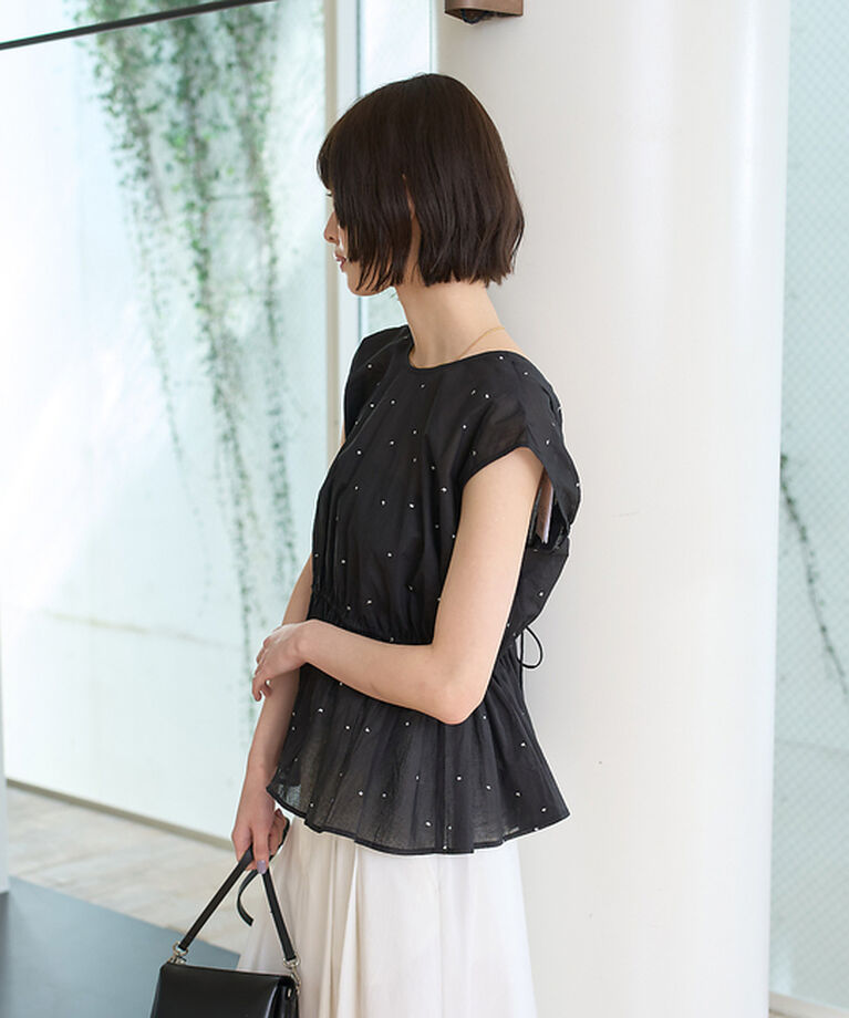 Rouge vif「シルバードット刺繍ペプラムブラウス」|シャツ・ブラウス|