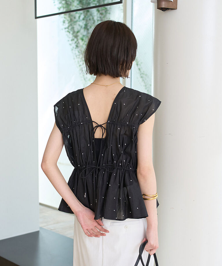 Rouge vif「シルバードット刺繍ペプラムブラウス」|シャツ・ブラウス|
