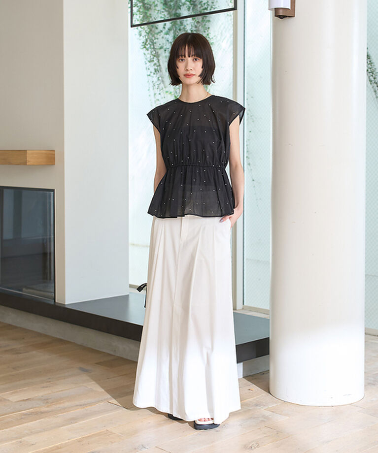 Rouge vif「シルバードット刺繍ペプラムブラウス」|シャツ・ブラウス|
