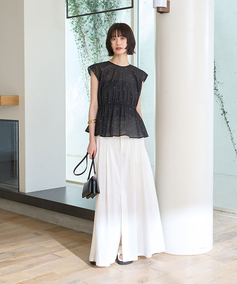 Rouge vif「シルバードット刺繍ペプラムブラウス」|シャツ・ブラウス|