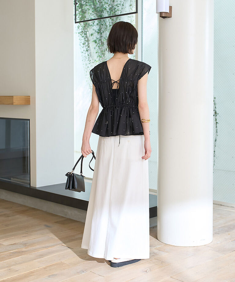 Rouge vif「シルバードット刺繍ペプラムブラウス」|シャツ・ブラウス|