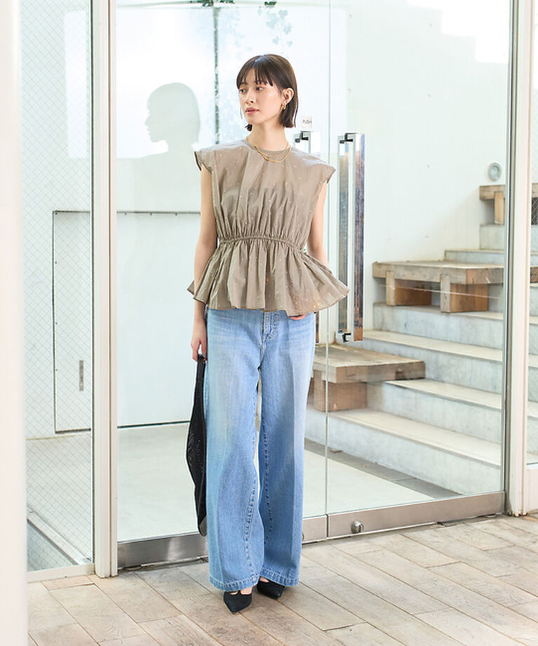 Rouge vif「シルバードット刺繍ペプラムブラウス」|シャツ・ブラウス|