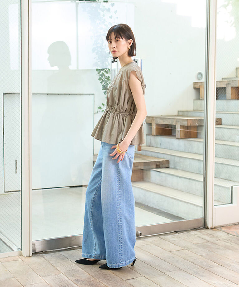 Rouge vif「シルバードット刺繍ペプラムブラウス」|シャツ・ブラウス|