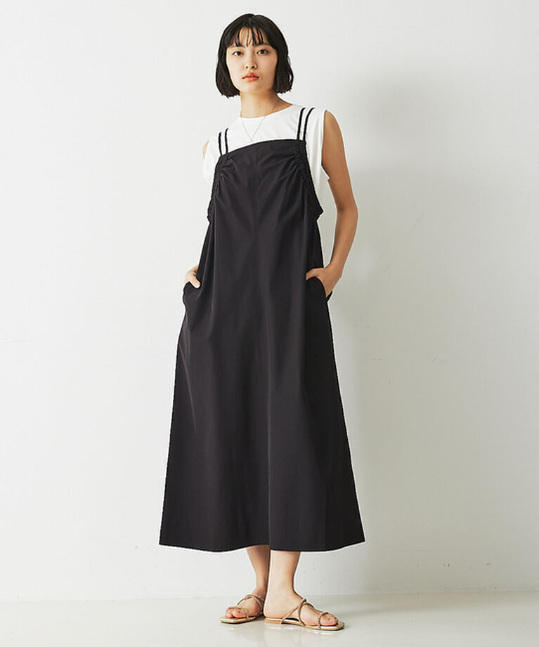 abahouse mavie「【大人のいちまんワンピ】ギャザーキャミワンピ」|ジャンパースカート|