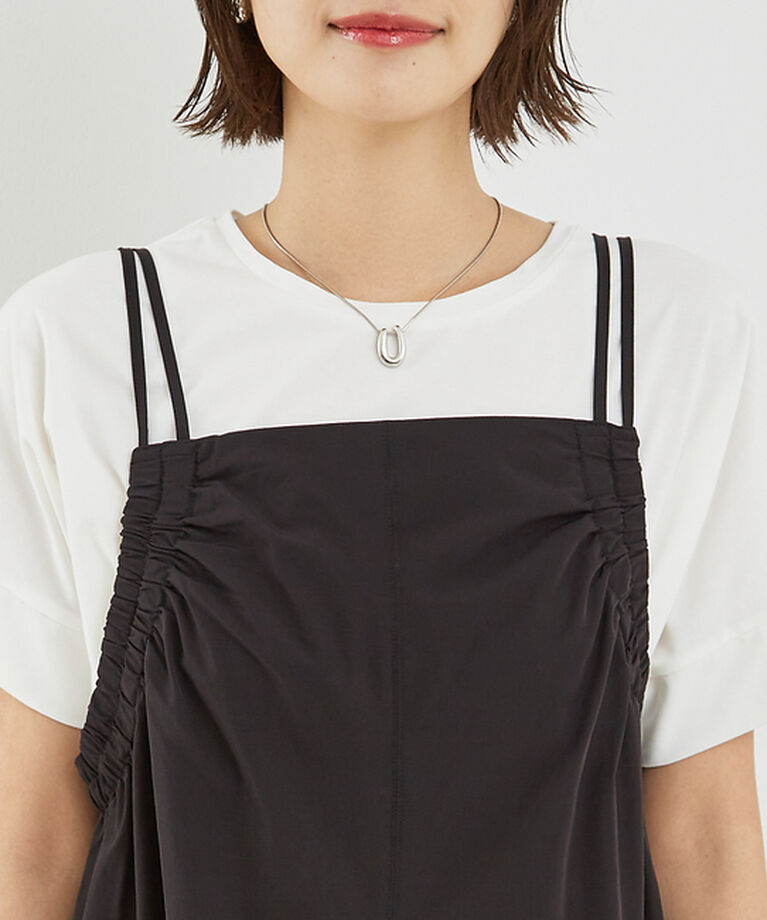 abahouse mavie「【大人のいちまんワンピ】ギャザーキャミワンピ」|ジャンパースカート|