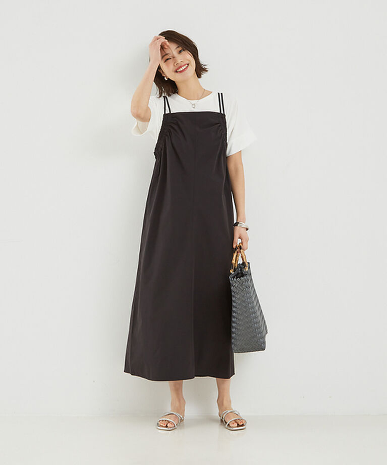 abahouse mavie「【大人のいちまんワンピ】ギャザーキャミワンピ」|ジャンパースカート|