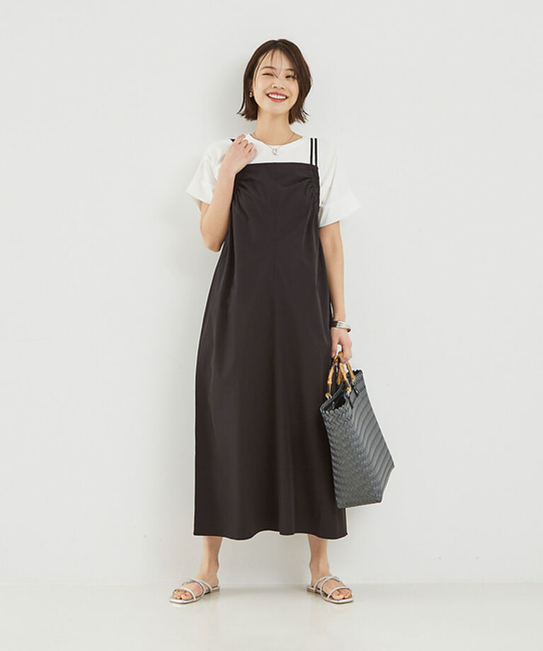 abahouse mavie「【大人のいちまんワンピ】ギャザーキャミワンピ」|ジャンパースカート|