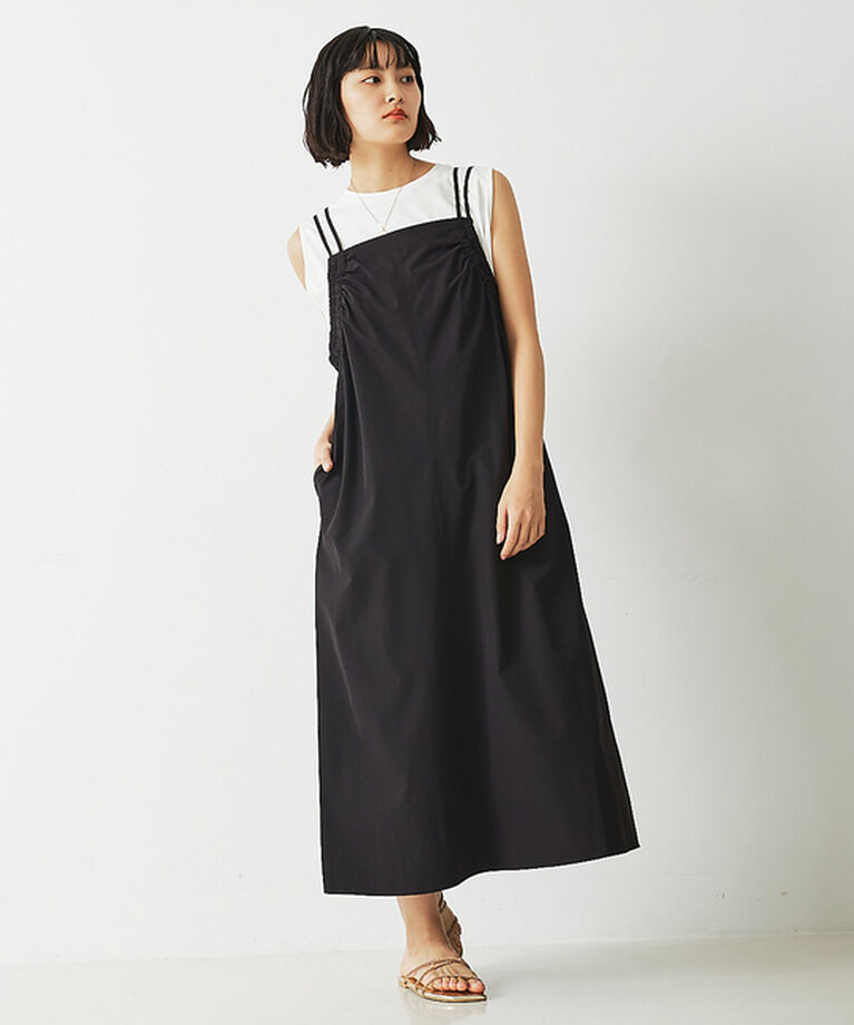 abahouse mavie「【大人のいちまんワンピ】ギャザーキャミワンピ」|ジャンパースカート|