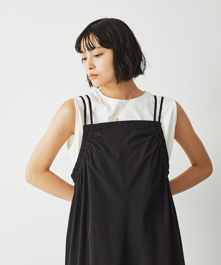 abahouse mavie「【大人のいちまんワンピ】ギャザーキャミワンピ」|ジャンパースカート|