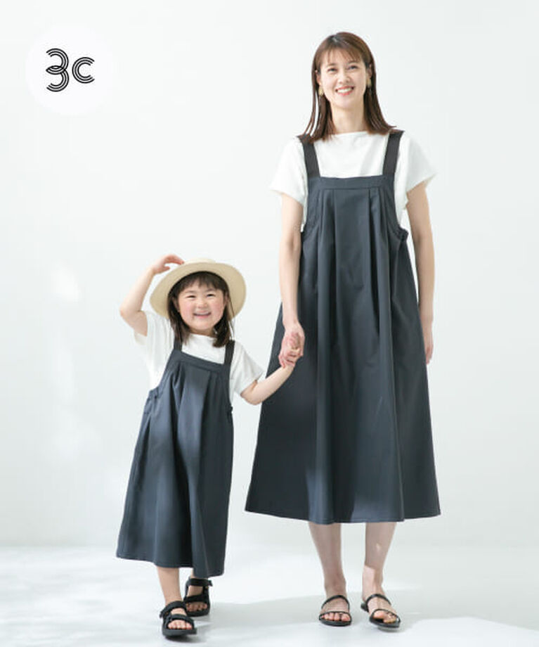  「DOORS 『親子リンク』add fabrics撥水ワンピース(KIDS)」|ワンピース|CHARCOAL