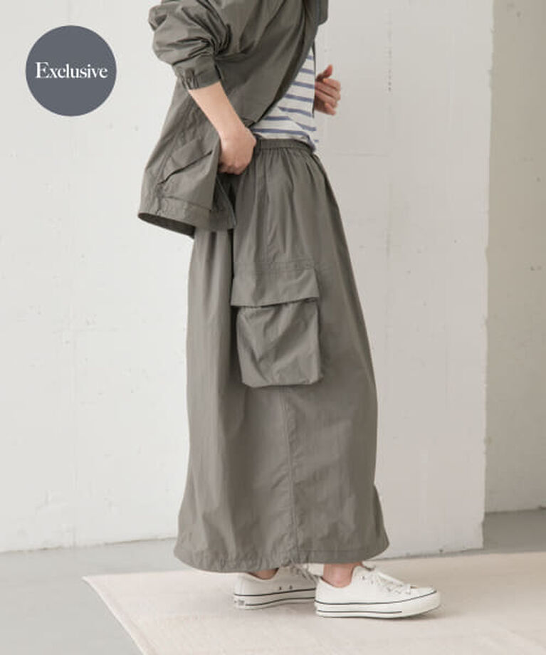 URBAN RESEARCH DOORS「DOORS 『別注』Snow Peak Apparel×DOORS　Nylon Tussah Skirt」|スカート|LIGHTOLIVE