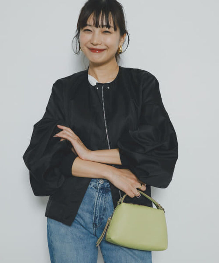 URBAN RESEARCH ROSSO「ROSSO F by ROSSO　サテンバルーンスリーブブルゾン」|ブルゾン・スタジャン|BLACK