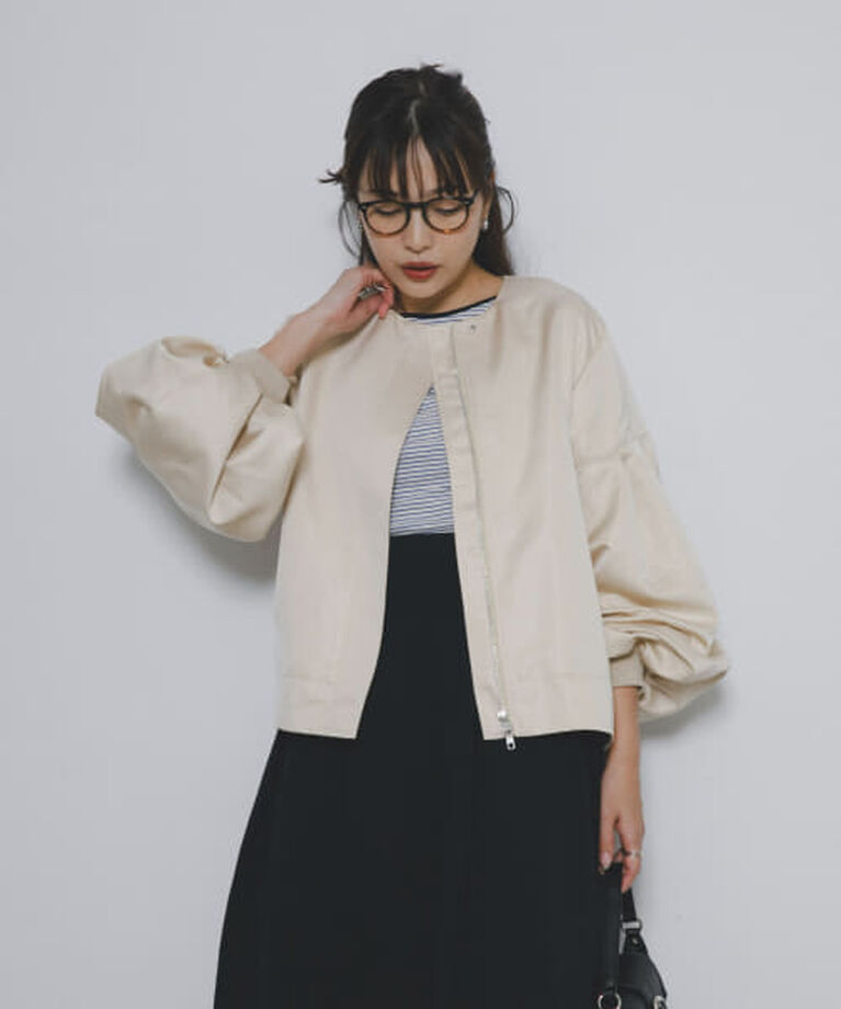 URBAN RESEARCH ROSSO「ROSSO F by ROSSO　サテンバルーンスリーブブルゾン」|ブルゾン・スタジャン|