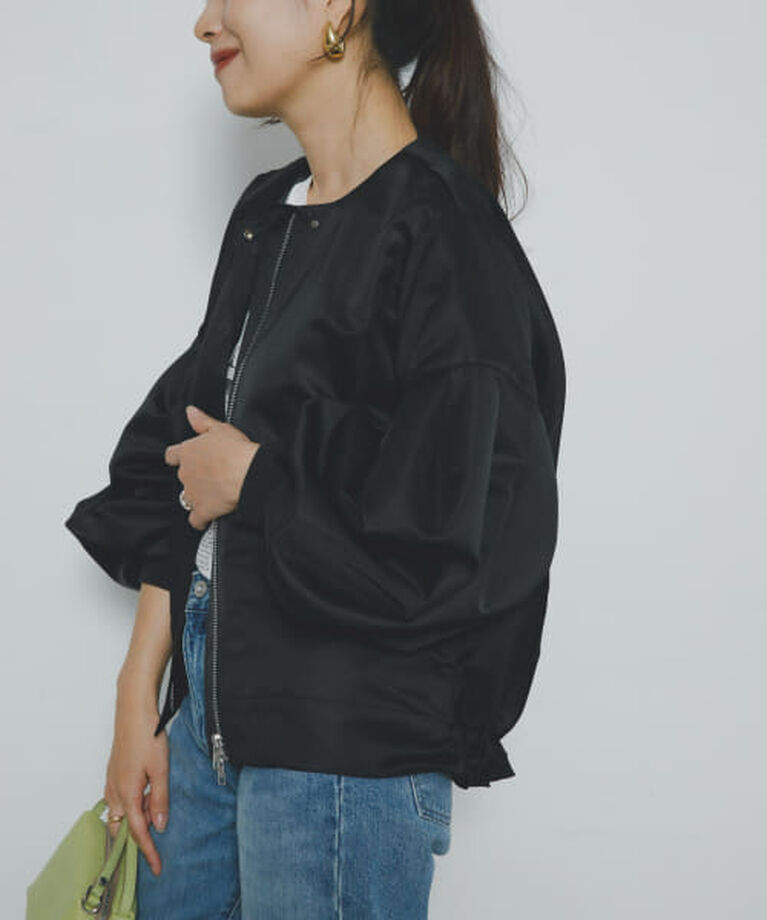 URBAN RESEARCH ROSSO「ROSSO F by ROSSO　サテンバルーンスリーブブルゾン」|ブルゾン・スタジャン|