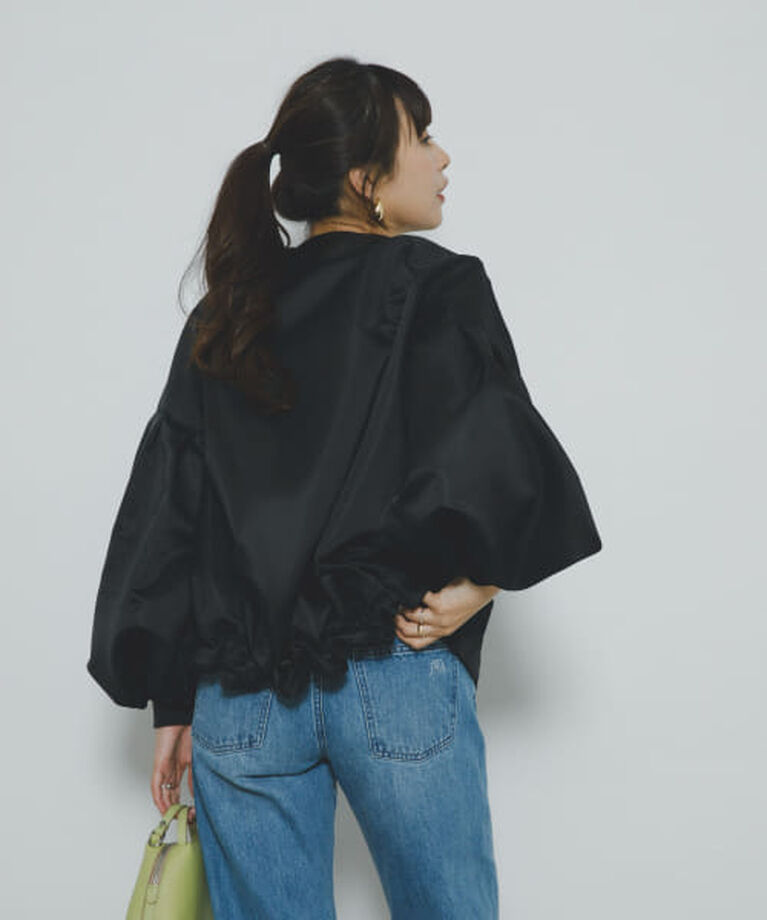 URBAN RESEARCH ROSSO「ROSSO F by ROSSO　サテンバルーンスリーブブルゾン」|ブルゾン・スタジャン|